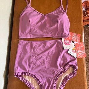 Kortni Jeane Purple High-Waisted Bikini Set